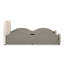 Lit simple mignon en forme de nuage pour enfants en cuir de polyuréthane avec garde-corps, lit pour tout-petits sécuritaire avec pochette de rangement beige et grise