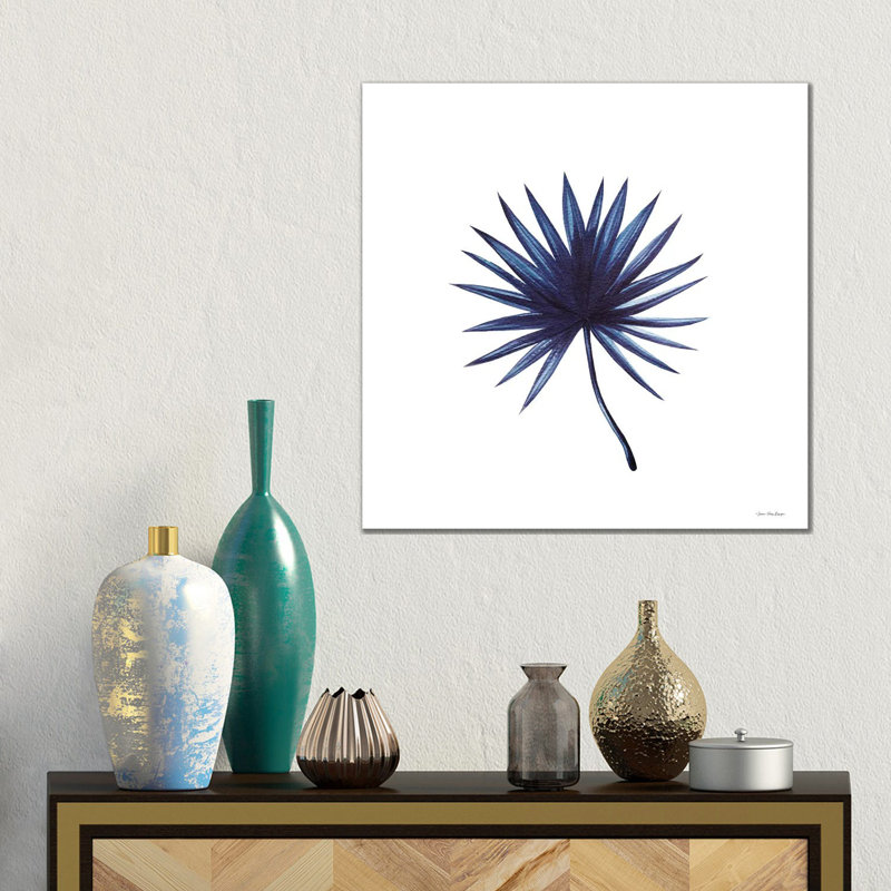 Watercolor Blue Leaf II by Seven Trees Design - Wrapped Canvas Gallery-Wrapped Canvas Giclée, 45.72cm H x 45.72cm W