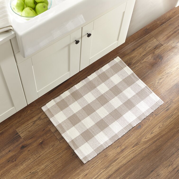 Buffalo Check Anti Fatigue Kitchen Rugs, Plaid Absorbent Non Slip