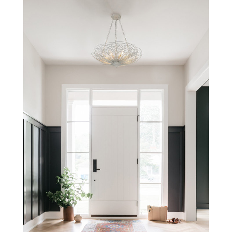 Ethin 6 - Light Dimmable Globe Chandelier, Matte White 