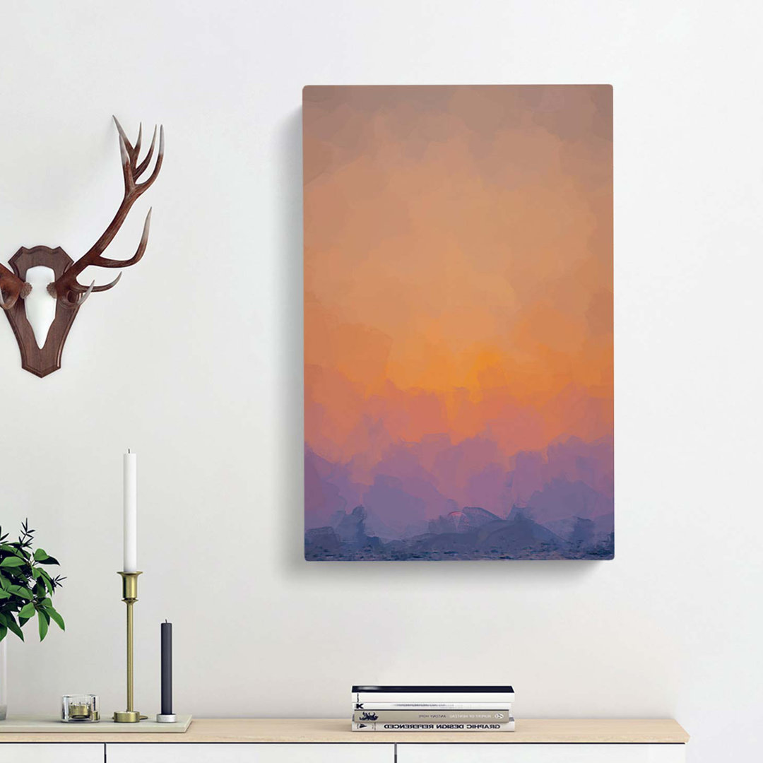End of the Sunset in Abstract - Wrapped Canvas