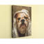 Art de bouledogue anglais sur toile: Drôle de chien dans une serviette, portrait d'un animal de compagnie-1518596884