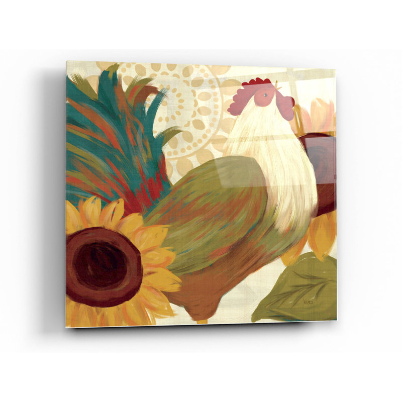 «Spice Roosters I» par Véronique Charron, H 24 po x l 24 po