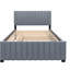 Lit plateforme double en velours avec plateau de rangement simple-1310036657