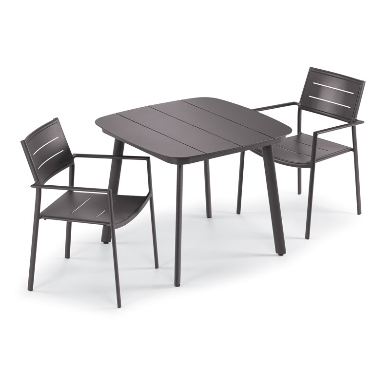 Eiland 38'' Square Powder Coated Aluminum Outdoor Dining Table