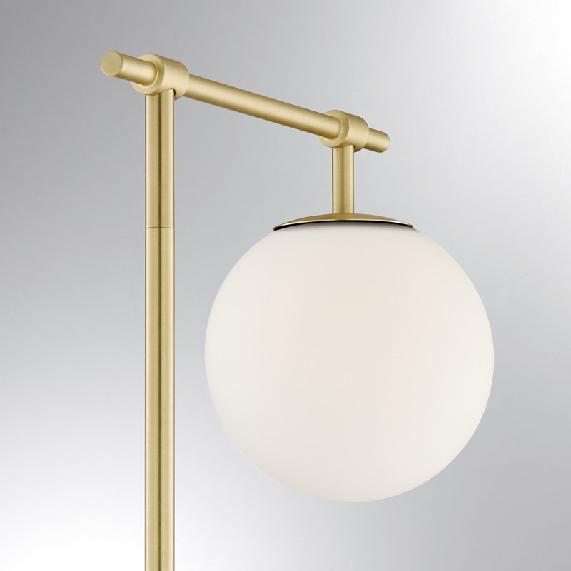 Lampe sur pied avec bras articulé Anabella, Doré, Givré