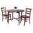 Lubin 3-pc Drop Leaf Table With Ladder-back Chairs, Walnut