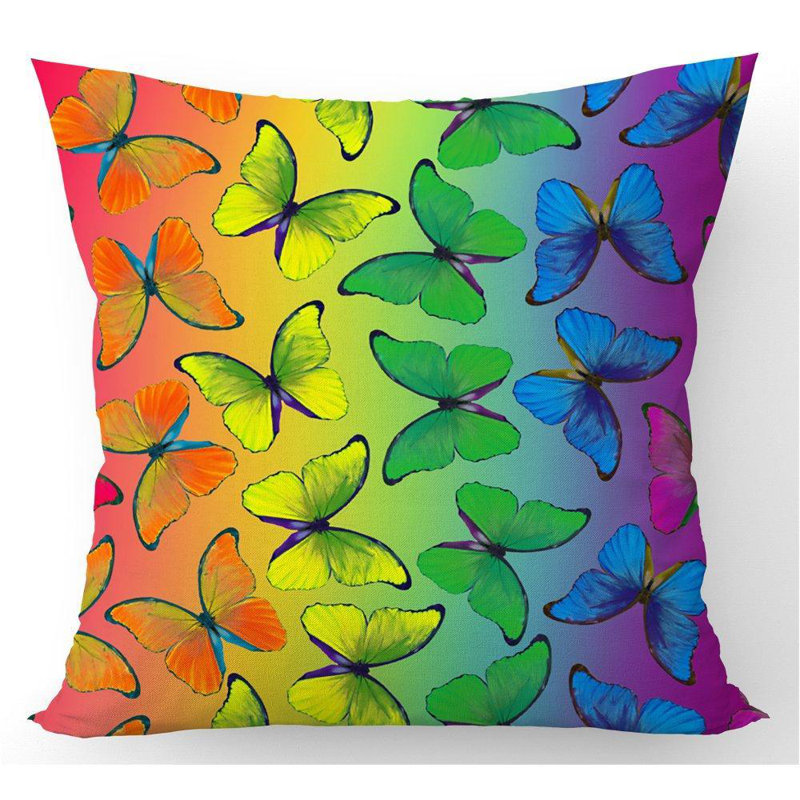 Graziano Multicoloured Butterfly Square Throw Cushion