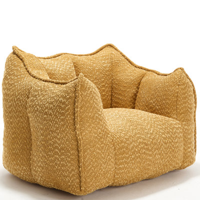 Comfy Chenille Bean Bag Chair For Living Room - Filled With Resilient Foam, Added Comfort Comfortable Square With Foam Relaxing In Different Spaces