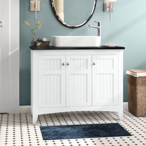 Gracie Oaks Edmonson 42'' Single Bathroom Vanity with Granite Top ...