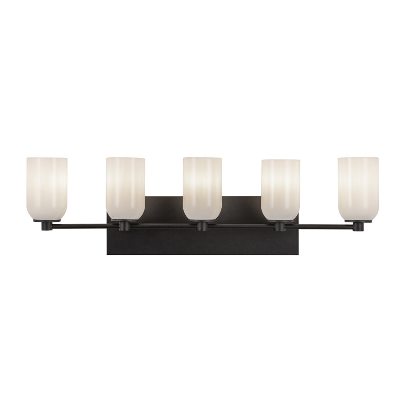 Nola 5 - Light Vanity Light, Glossy Opal, Black