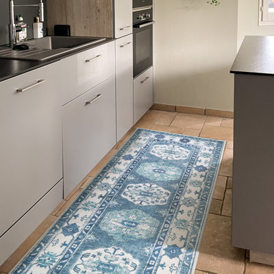 Tapis Shary Blue avec envers antidérapant