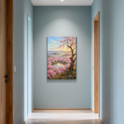 Plantes et fleurs de cerisier en fleurs avec arbre et lac