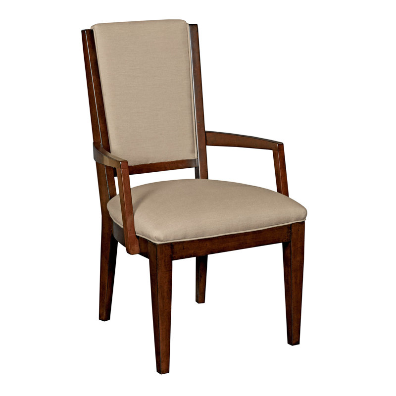 Chaise avec accoudoirs en mélange de lin Eliah
