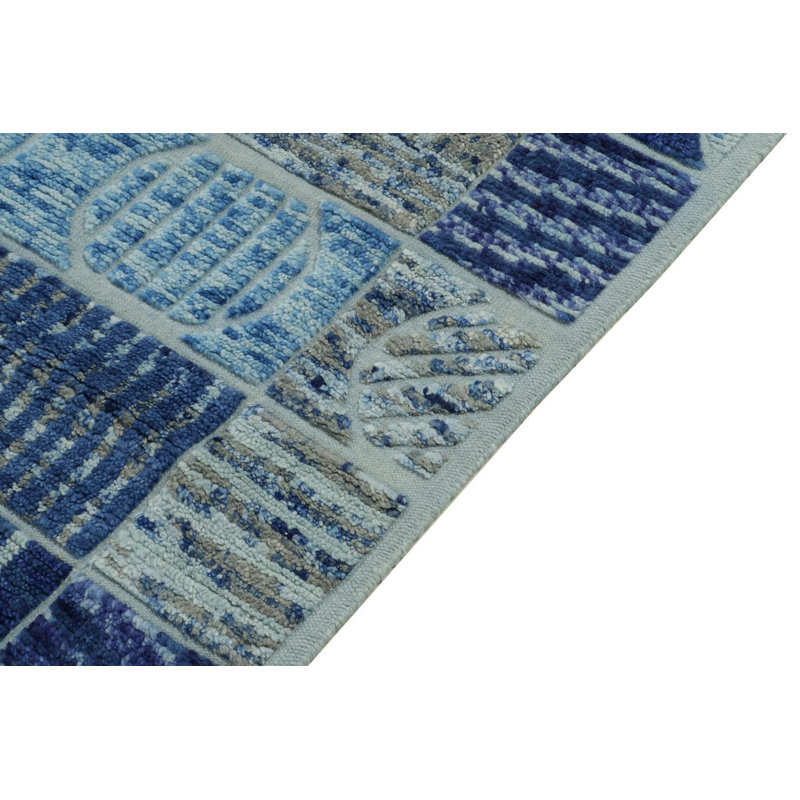 Scandinavian Wool Geometric Area Rug, Rectangle 6' x 9'