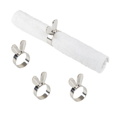 Rond de serviette Silver Bunny Ears