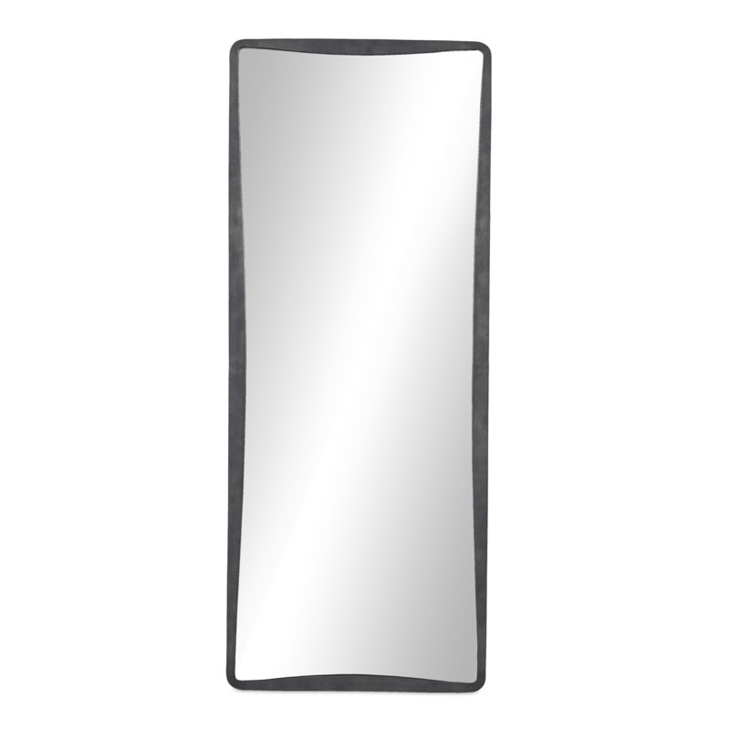 Regis Rectangle Floor Mirror, Hammered Gray