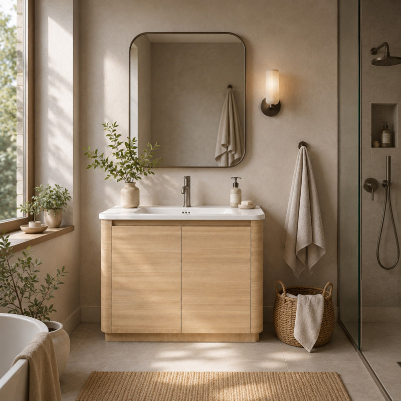 Single Bathroom Vanity with Ceramic Top