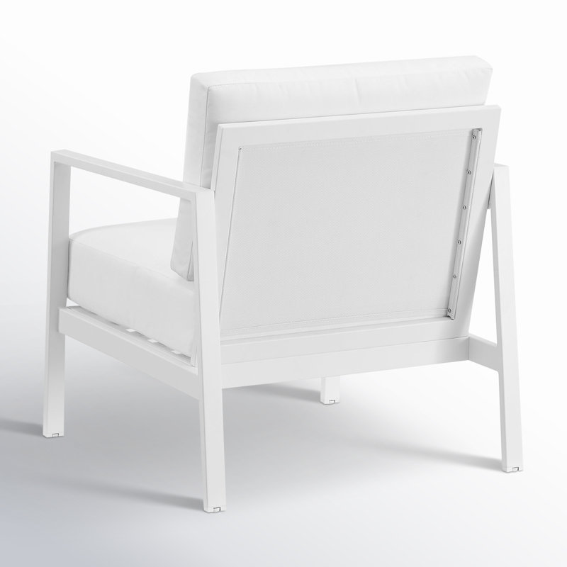 Armando Aluminum Outdoor Lounge Chair, Canvas White Sunbrella® Canvas, White