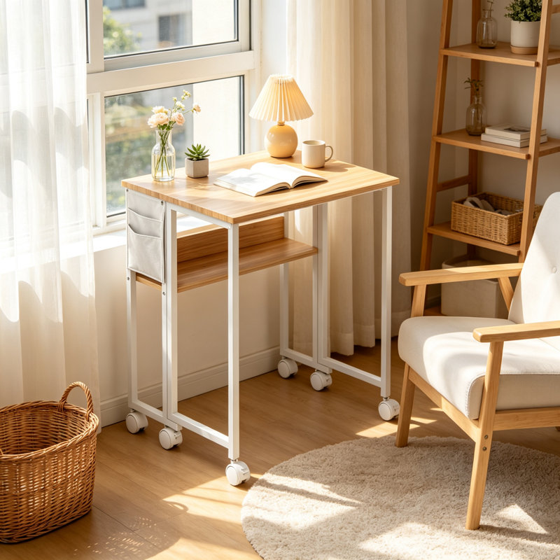 MDF Steel Computer Desk, Rustic Brown