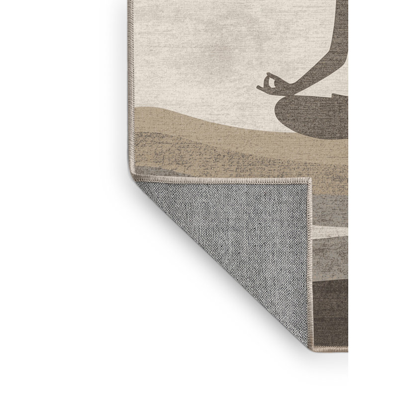 Tapis minimaliste beige lavable à la machine Oakridge, 2 x 5