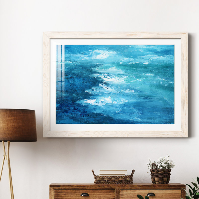 Crashing Waves I - peinture encadrée, H 31,5 po x l 23,5 po x P 1,5 po, Cadre blanc