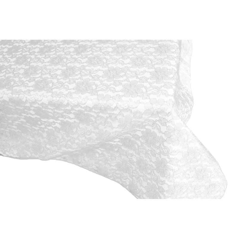 Floral Lace Overlay, 102" x 58", White