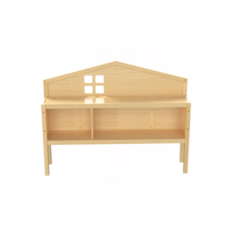 Headboard Storage Cabinet for Full-size Montessori Floor Bed Natural,Freely collocation, Natural