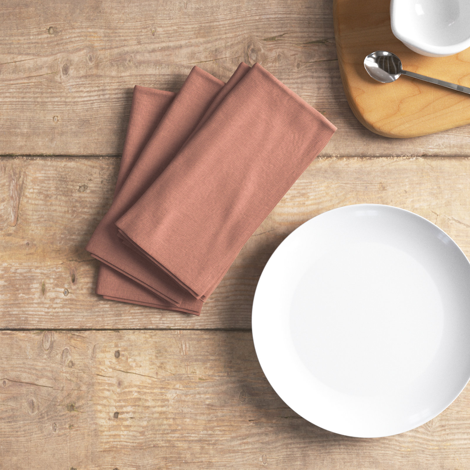 Alvia Reversible Linen Napkin, Pink