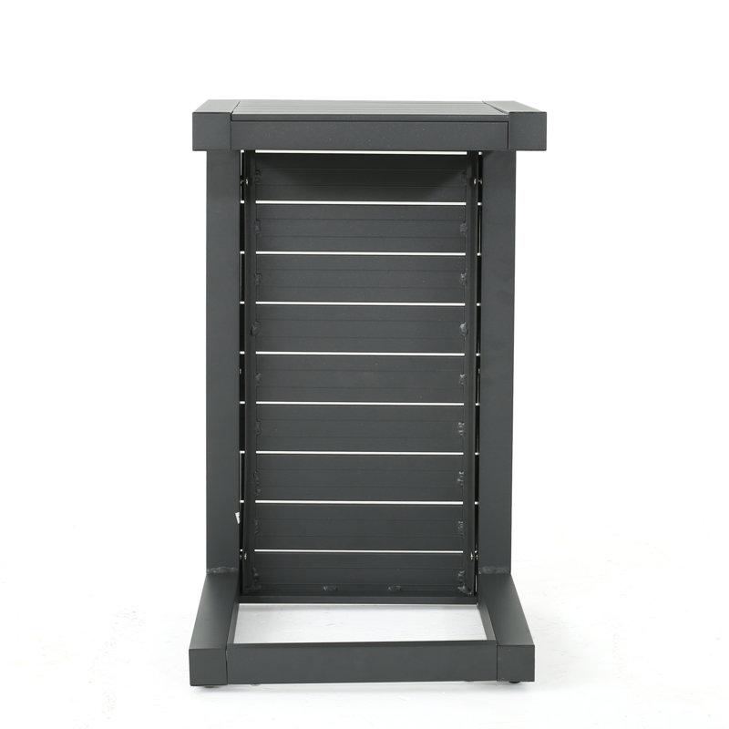 Table d'appoint grise en aluminium - pour les espaces extérieurs Patio en aluminium, mobilier polyvalent et pratique