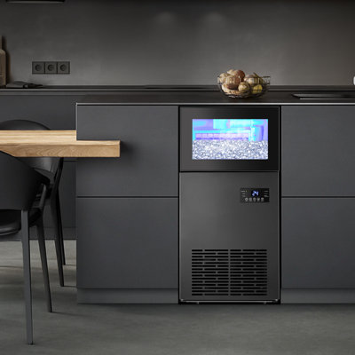 130 Lb. Daily Production Stainless Steel Under Counter/Freestanding Ice Maker with Clear Cube Ice