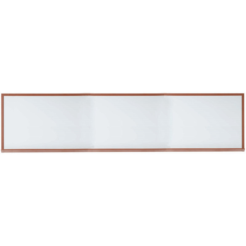 AARCO Yes Wall Metal Whiteboard, High Gloss White, 4' H x 5' W, Oak Wood Grain