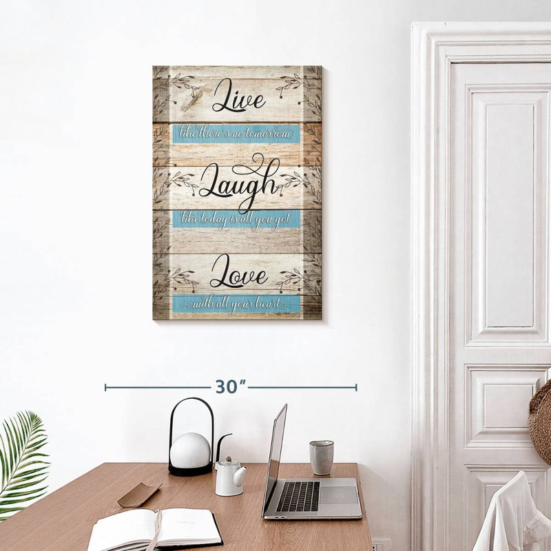 Citation inspirante «Tergel Live Laugh Love», H 30 po x l 20 po