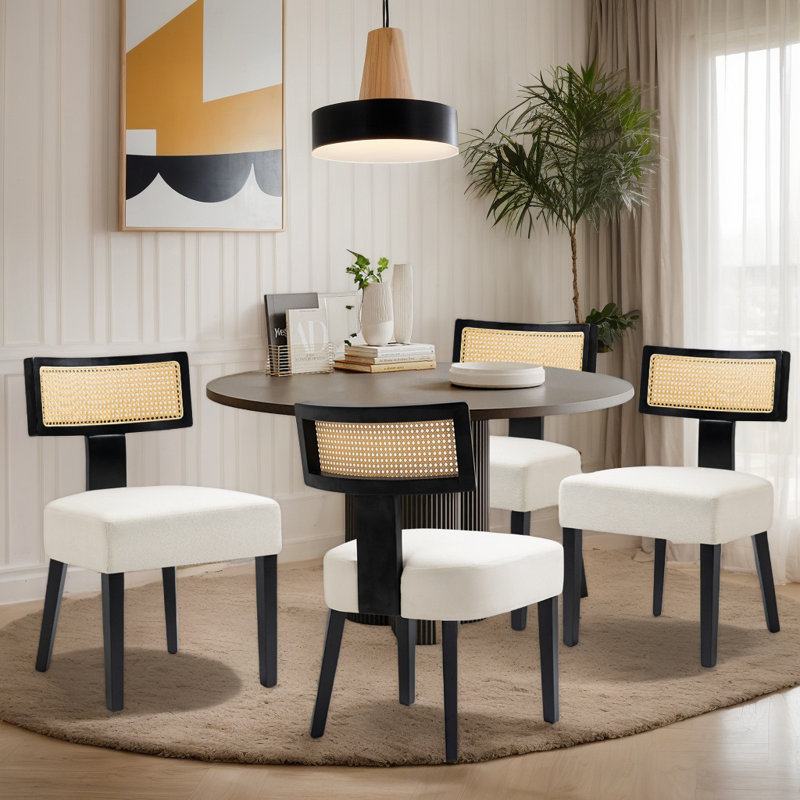 Chaise d'appoint Carrew, White, Noir, noir, noir, noir
