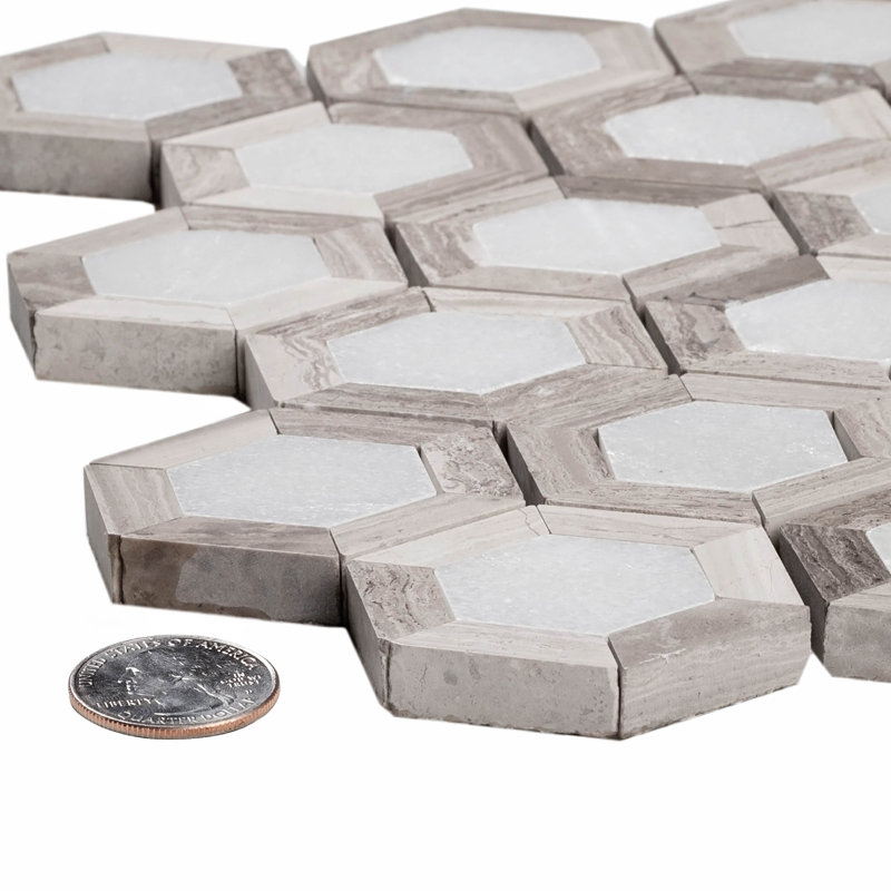 Heritage 2 in. x 2 in. Honeycomb Polished Marble Tile
