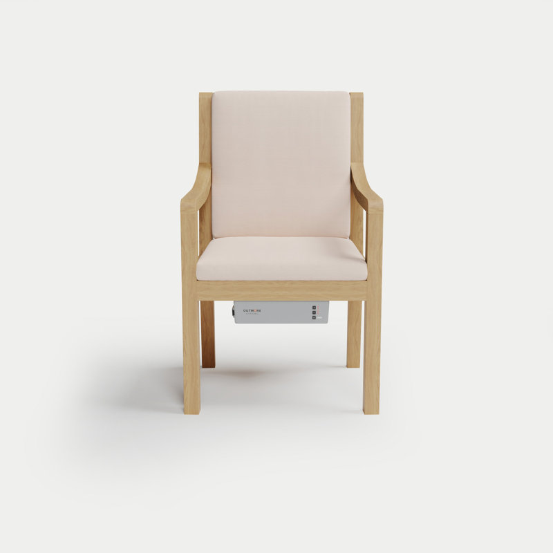 Solerno Heated Dining Armchair — Dove, Bisque