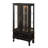 Lighted Curio Cabinet With Glass Doors And Adjustable Shelves 2 Door Wine Cabinet Display Curio Cabinet With LED Lights Light Black Finish And Drawer For Home Decor And Storage