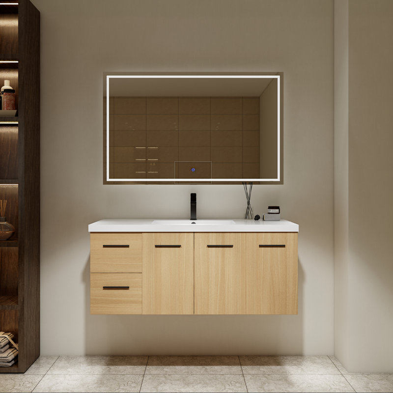 Meuble-lavabo flottant 48 po avec lavabo, armoire modulaire 48 po