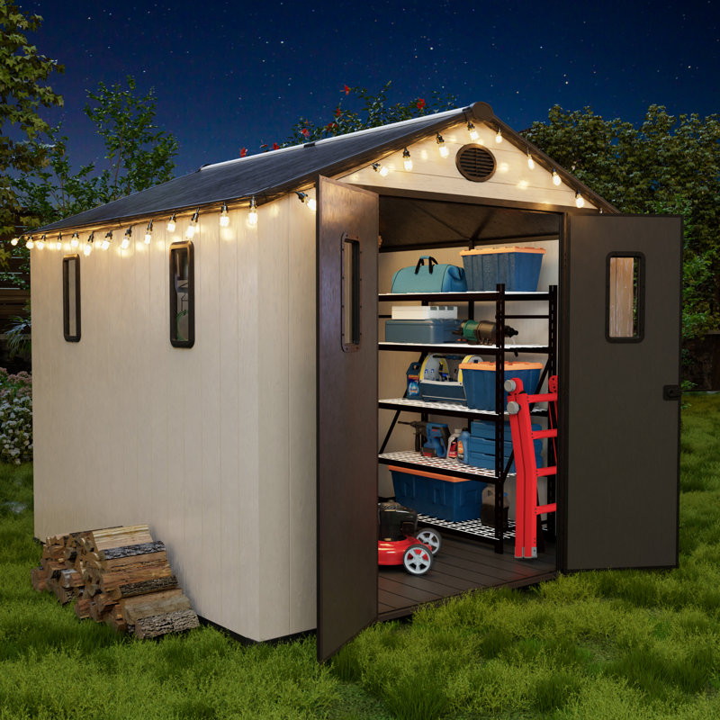 8ft×8ft Outdoor Spacious Resin Storage Shed