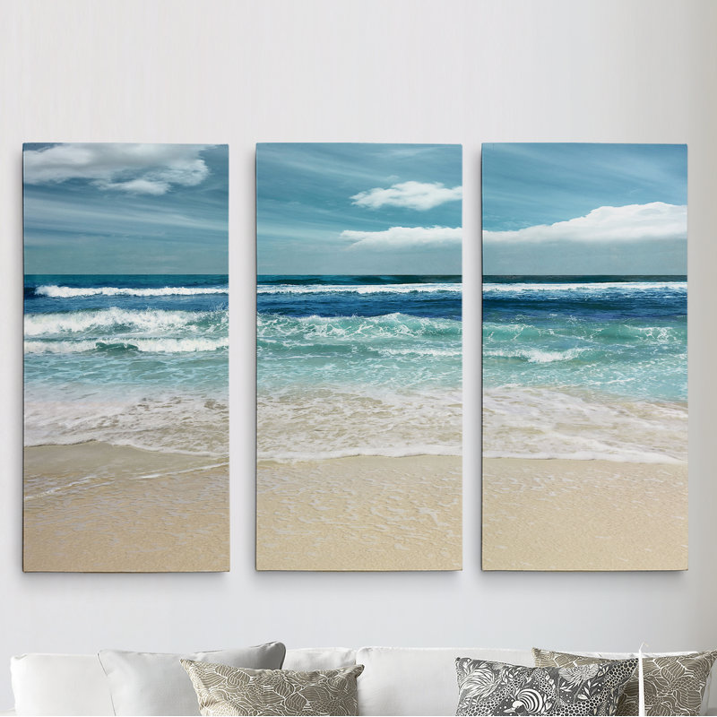 Symphony of the Sea - Ensemble de 3 reproductions d'images sur toiles tendues, H 24 po x l 36 po x P 1,5 po