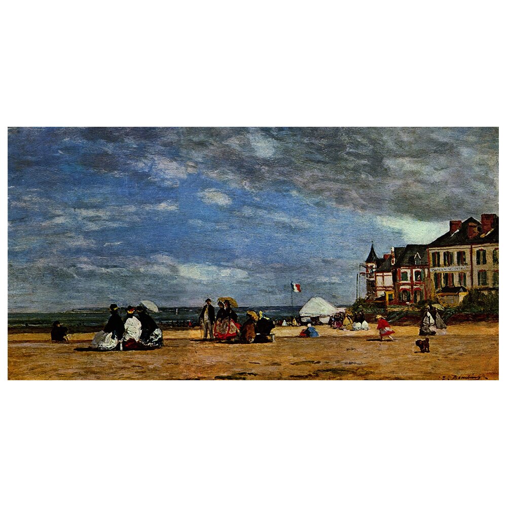 Leinwandbild La Plage De Trouville von Eugène Boudin