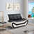 Lorian Black/White Faux Leather selected