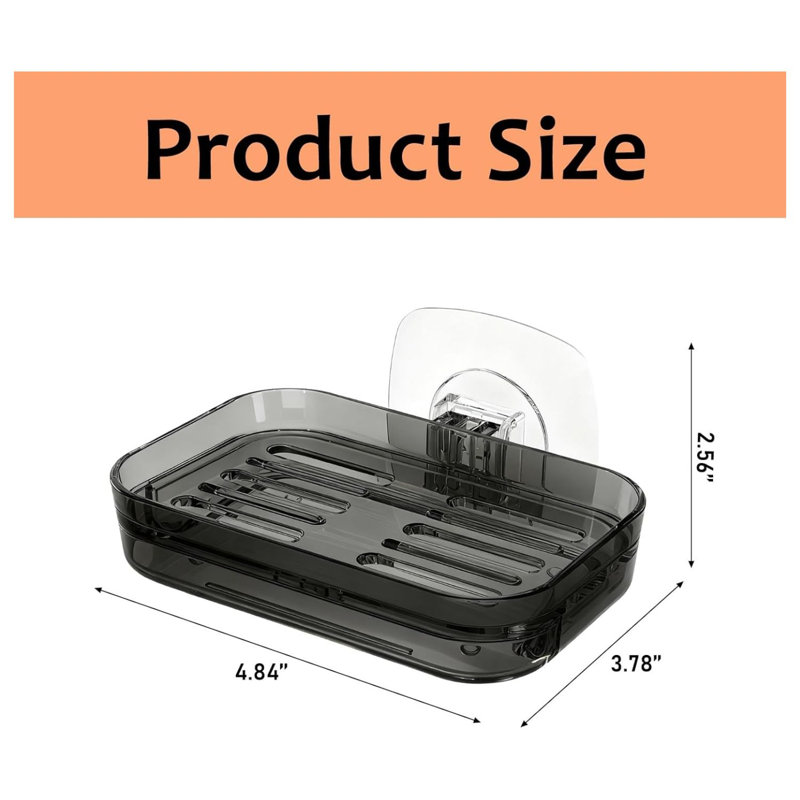 Porte-savon de douche gris transparent
