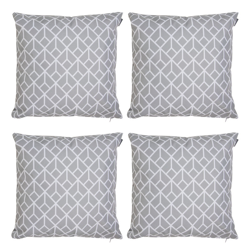 Art Deco Indoor-Outdoor Cushion, Grey