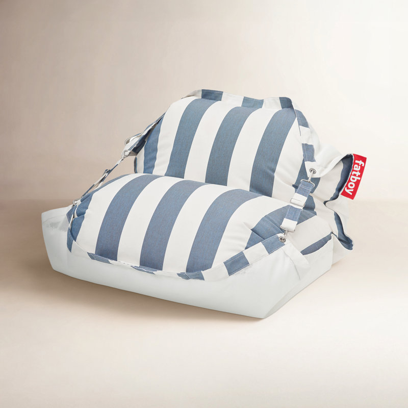 Fatboy Floatzac Original Bean Bag Pool Float, Stripe Ocean Blue Acrylic