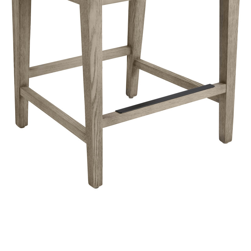 Tabouret de comptoir avec accoudoirs Bethea, Tweed perlé Prestige