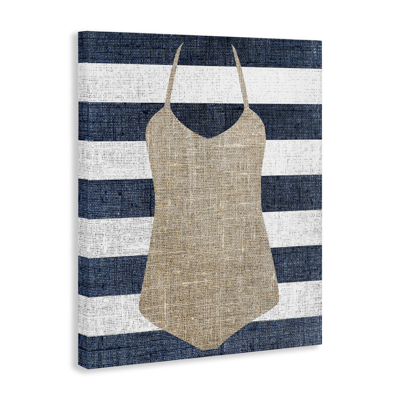 «Swimsuit on Stripes» par Lil 'Rue, H 20 po x l 16 po