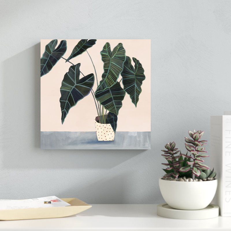 «Houseplant II», peinture sur toile tendue, H 12 po x l 12 po
