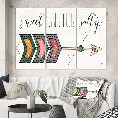 Sweet and a Little Guilty Boho Arrow II Graphic Art MultiPiece Image on Canvas