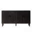 Armoire de rangement en bois avec 4 portes, armoire d'appoint moderne noire